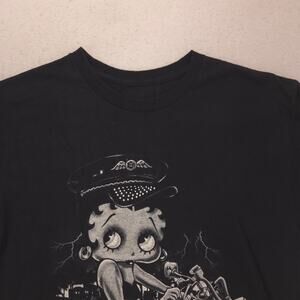 Betty Boop Crew Neck Short Sleeve Casual Graphic T Shirt Adult Mens Size M Black